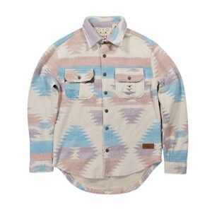 Royce Fleece Shirt Jacket Mens M Multicolor Excellent Southwestern Aztec Print